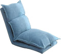 ELEFOCUS Folding Sofa Chair Folding Floor Chair 5-Speed Backrest Adjustment Balcony Lounge Chair Fabric Removable and Washable(Blue)