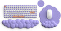 Cloud Keyboard Wrist Rest and Mouse Pad with Wrist Support Set Ergonomic PU Leather Mousepad Pain Relief Memory Foam Non-Slip for ComputerLaptopLavender Purple