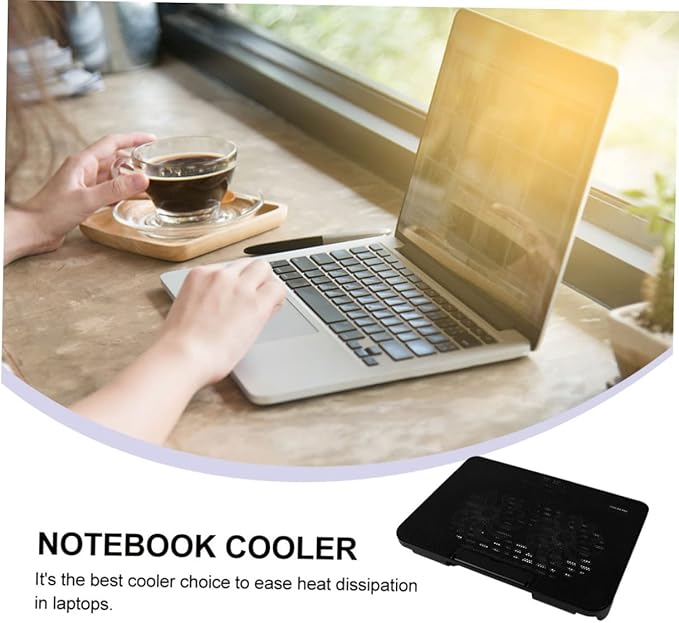 Portable Laptop Cooler with USB Powered Fans Durable Notebook Cooling Mat for Efficient Heat Dissipation Black Color Easy to Install Cooling Stand