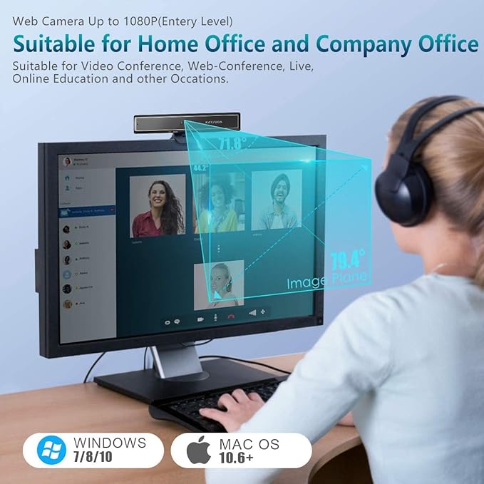 CA20 Face Recognition USB IR Camera for Windows Hello Windows 11 Web Camera Up to 1080P (Entry Level) with Dual Omnidirectional Microphone for Video Conference and Home Office