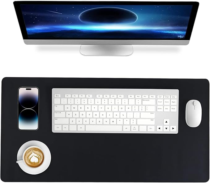 Bloss Leather Desk Pad Mouse Pad Non-Slip Desk Protector Mat/Big Mouse Pads Mouse Pad with Wrist Rest