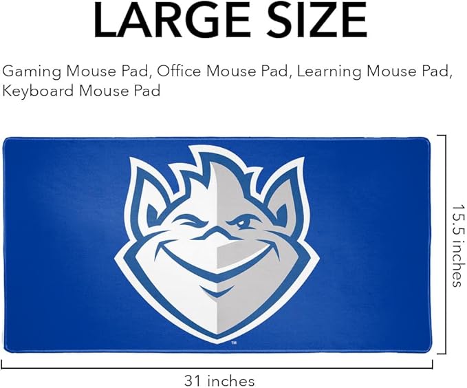 Saint Louis University Billiken Logo Large Gaming Mouse Pad Desk Mat with Stitched Edges Non-Slip Base for Gamer Home and Office 31.5 x 15.7