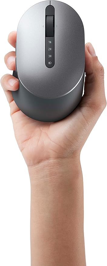 Dell MS5120W Mobile Pro Wireless Mouse – Wireless 2.4GHz Bluetooth 5.0 Microsoft Swift Pair/Dell Pair (Windows 10 &amp 11 only) Optical LED Sensor - Gray