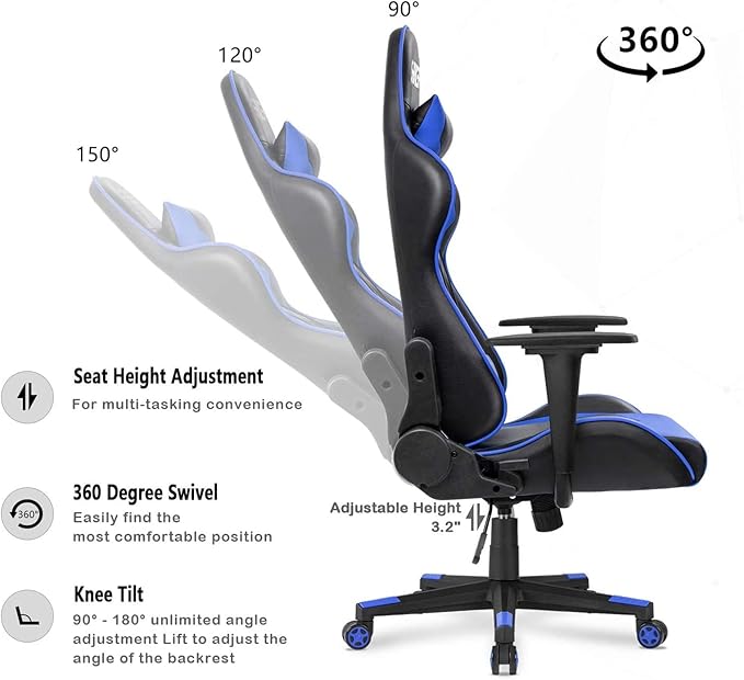 WANYE Professional Gaming Chair Several Colors Blue