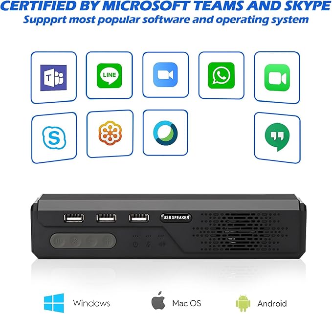 3 in 1 USB Computer Speaker with Microphone PC Laptop Desktop Conference Speaker with Mic for Smart Home Office and Online Study360 Degree Enhanced