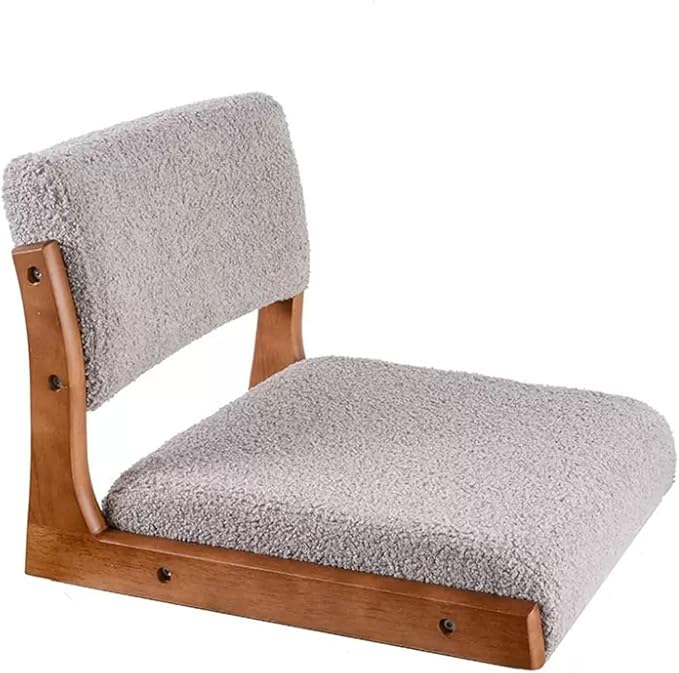 ELEFOCUS Reading Legless Chair Floor Chair Lazy Fabric Cushion Back Support Tatami Living Room 45X48X36CM(B)