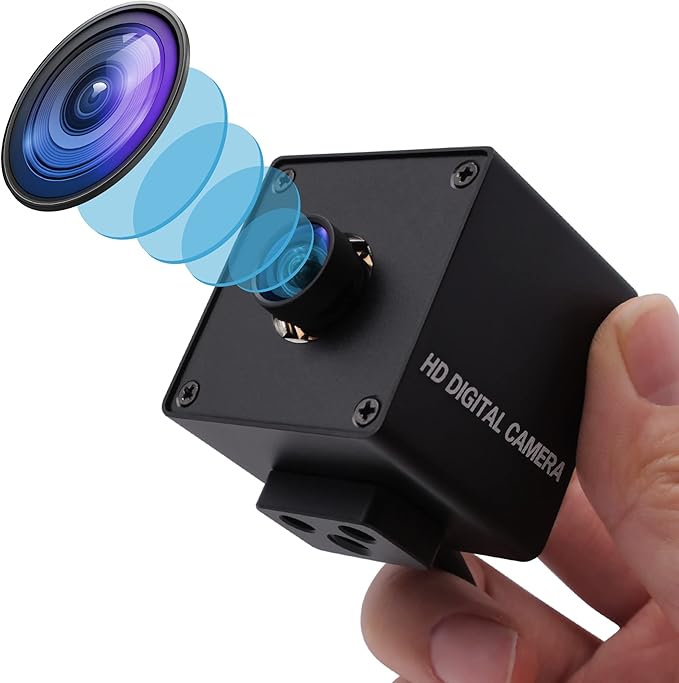 ELP 1080P USB Camera with Box Housing Autofocus High Speed PC Cameras Wide Angle with 100degree No Distortion Lens Mini UVC USB2.0 Webcam OV2710 High Frame 100fps 60fps USB Web Came for Computer