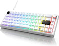 X82 Wired Gaming Keyboard with Volume Knob60% Mechanical Keyboard Gasket Mount RGB Backlit with SoftwareMini Keyboards with 66 Keys Hot Swappable Red SwitchTranslucent Characters White