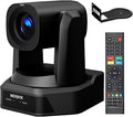 NDI PTZ Camera 20x Optical ZoomAI Auto-Tracking Video Conference Room Camera with HDMI LAN USB SDILive Streaming for Church Worship Work with VmixZoomOBSYouTubeFacebook RP-HD66A-20N