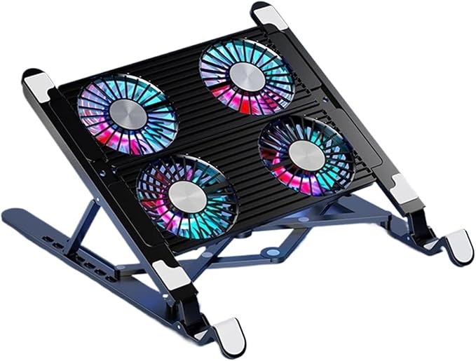 Laptop Cooler with 2/4 Silent Fan Foldable Cooling Pad Support Stand for 11-17.3 Inch Laptop Accessories(ABS 2Fan)