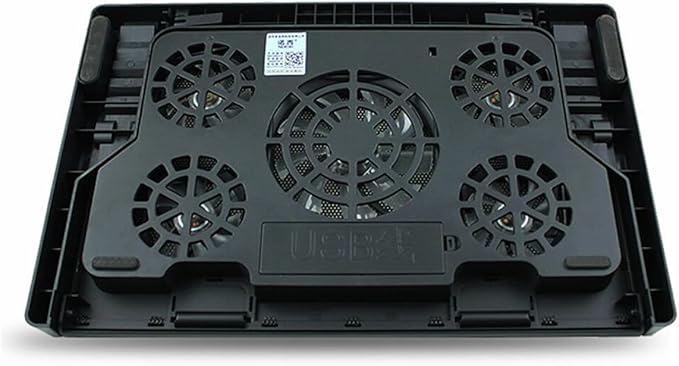 USB Laptop Cooling Pad Adjustable Height Multi-Angle Fan Stand -Skid Base and Quiet for Enhanced Heat Dissipation Five-Fan Cooler for Laptops Black
