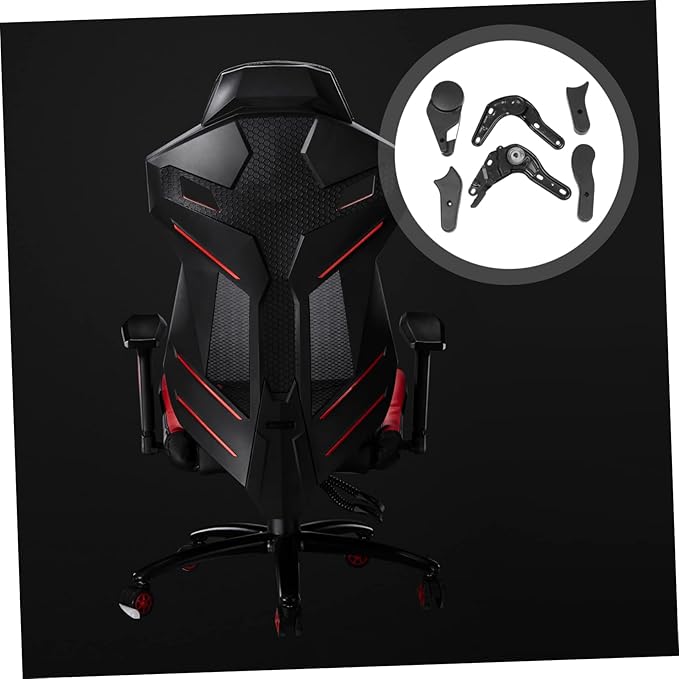 6 Pcs E Sports Chair Angle Regulators Multi Angle Adjusters for Gaming Chairs Backrest Plastic and Iron Black Parts