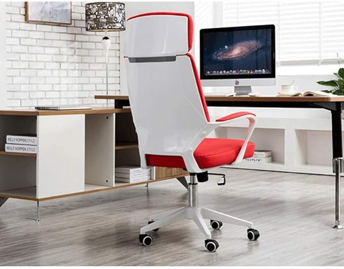 YYDS Chair Artificial Leather Gaming Chair Girls Executive Ergonomic Live Esports Chair High-Back Swivel Chair with Fixed Armrest Ergonomically (Color : White Size : Steel feet)