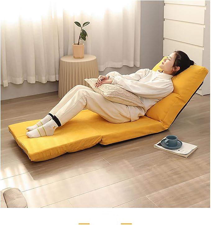 NaKeah Padded Floor Chair with 6 Adjustable Positions Foldable Floor Gaming Seat for Living Room Home Office and BalconyC