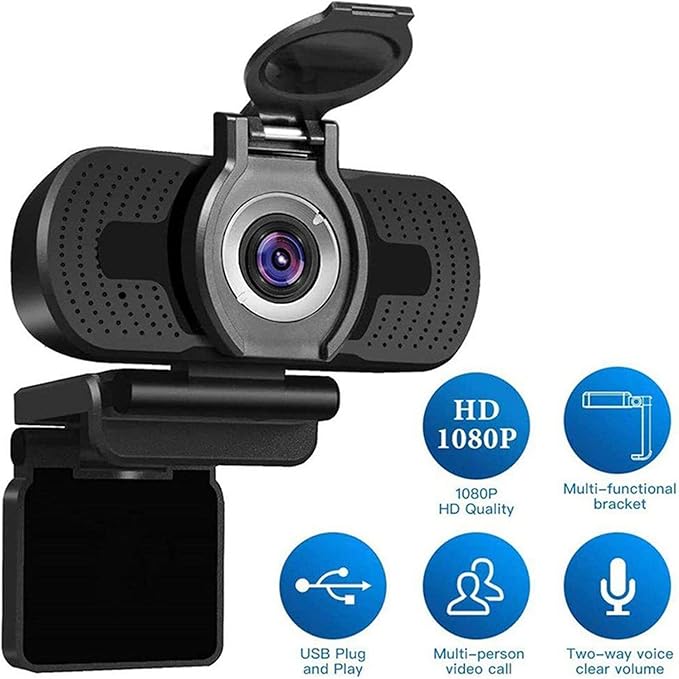 Web Camera USB Web Camera with Microphone HD Webcam Cover 1080P for PC Video Computer Camera Web Cam for Streaming for Gaming Video Calling Recording (Color : 480P)