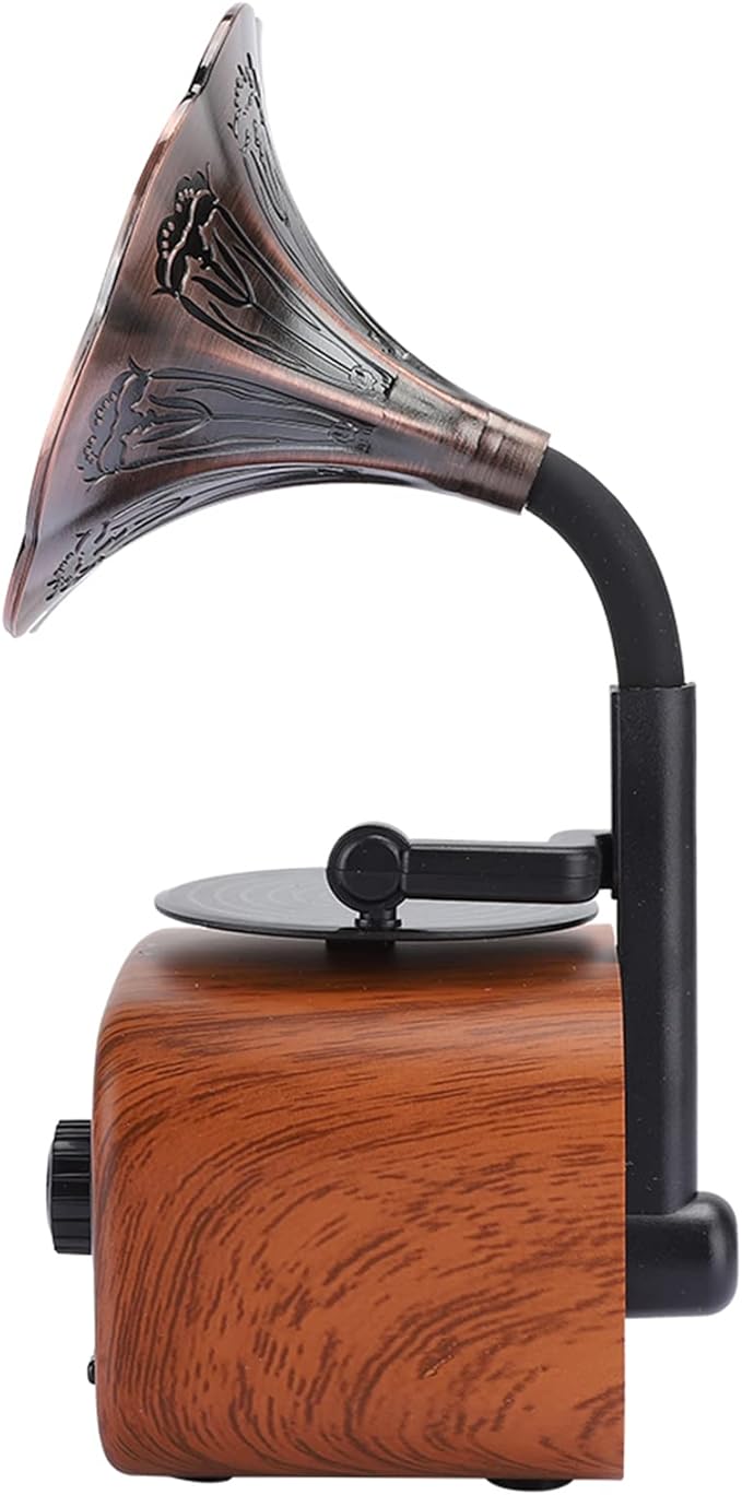 Heayzoki Retro Bluetooth Speaker Portable Walnut Radio Mini Loudspeaker Music Player for Desktop Laptop Walnut
