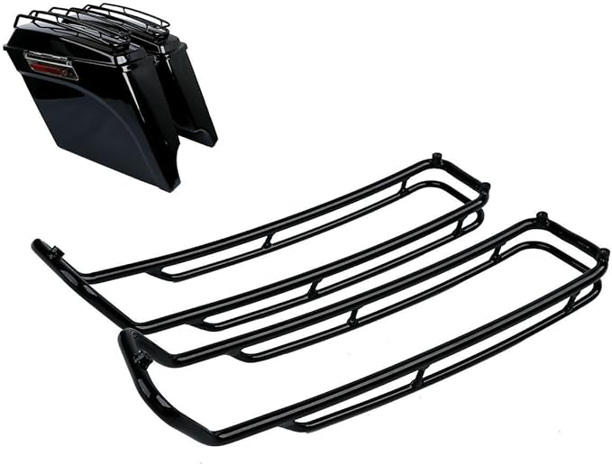 Black Top Hard Saddlebags Lids Rack Rail Guards Iron for Electra Glide for for Road King for for Super Glide for Tour Glide for Tri Glide