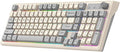 Docooler Gaming Keyboard Dual-Mode BT/2..4GHz Mechanical Keyboard with Backlit Rechargeable Keyboard 98 Keys Wireless Keyboard with Volume Control Knob for Computer Laptop PC - Gray/Blue/Shimmer