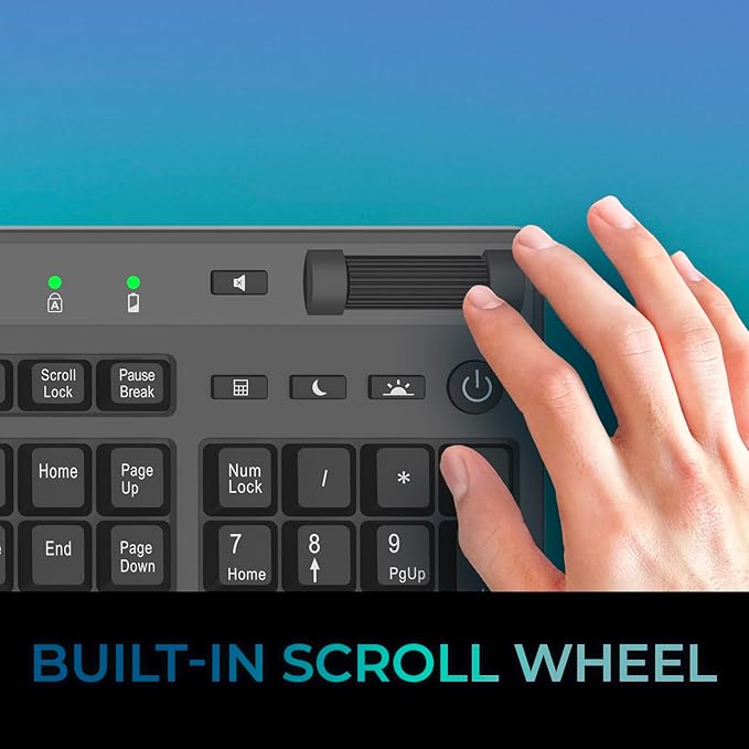 Adesso Wireless Keyboard with Touchpad 104 Key Full Size USB Dongle Receiver Multi OS Support Works with MacOs System &amp Multimedia Hotkeys Volume Control with Scroll Wheel WKB-4450UB