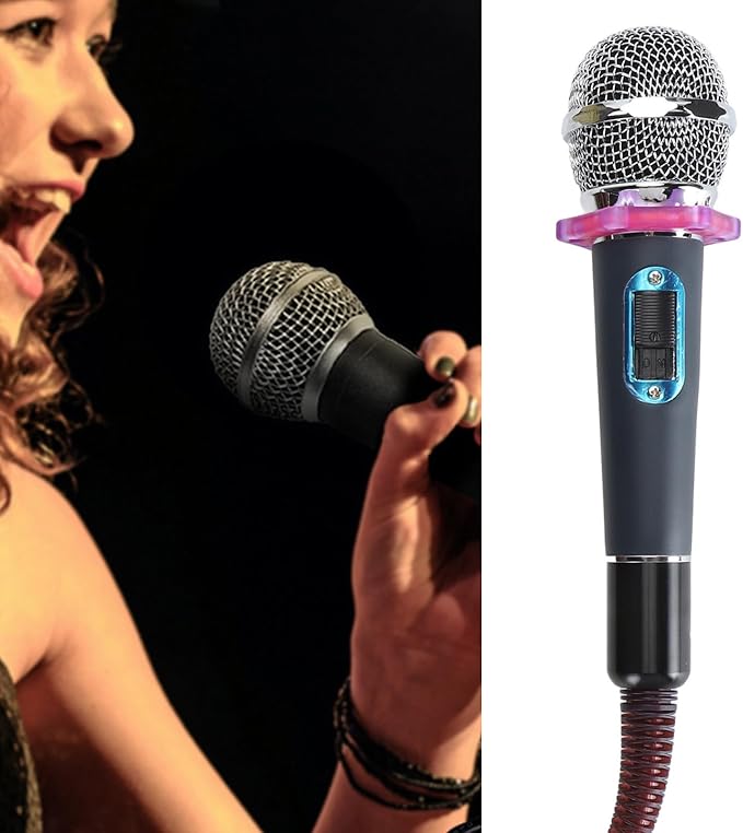 GOWENIC Microphone Handheld Mic Dynamic Moving Coil Cardioid Microphone for Singing 3 Pin XLR Interface Compatible for Power Amplifiers Mixers Effects Processors (Blue)