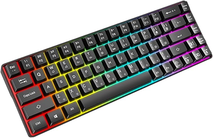 60% Mechanical Gaming Keyboard with Full Key Rollover Wire Keyboard for High Intensity Gaming Quiet Mechanical Keyboard