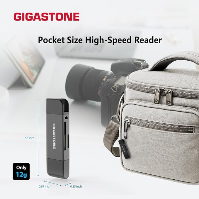 GIGASTONE SD Card Reader 5-Pack 5-in-1 USB-A/USB-C Card Reader Dual Slot for SD/Micro SD/SDHC/SDXC Compatible with Laptop PC iPhone16/15 MacBook Pro/Air iPad Pro Android