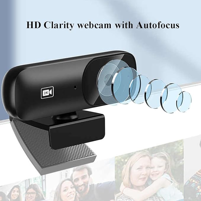 GIZNXBA Webcam with Microphone 1080p USB Webcam for Laptop Wide-Angle Lens Autofocus Noise-Reducing Auto Light Correction for Streaming Video Calls Gaming(1080P)