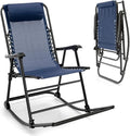 Office Chair Gaming Chair Computer Chair Patio Camping Rocking Chair Folding Rocking Chair Footrest Blue