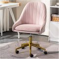 Adjustable Office Computer Chair with Armrest Home Bedroom Comfortable Computer Chair Lift Rotating Makeup(Lightpink Titanium)