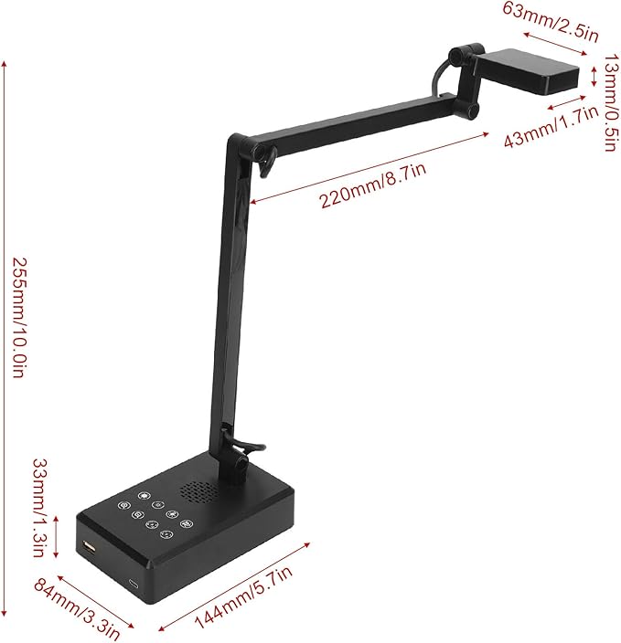 USB Document Camera 16MP Document Camera with Power Cable for Remote Teaching