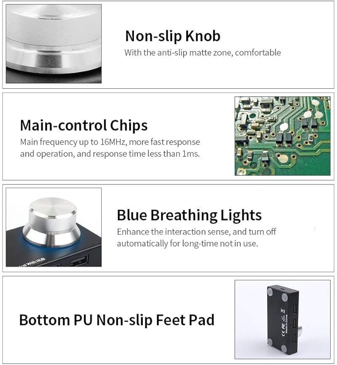 Audio Knob Multipurpose USB Multimedia Volume Controller Adjuster Metal Tablet One Key Mute Speaker Mini for Computer
