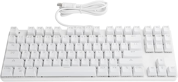 Mechanical Gaming Keyboard 87 Keys USB2.0 Wired Backlight Gaming Computer Keyboard Blue Switch Plug and Play Keyboard Office Supplies