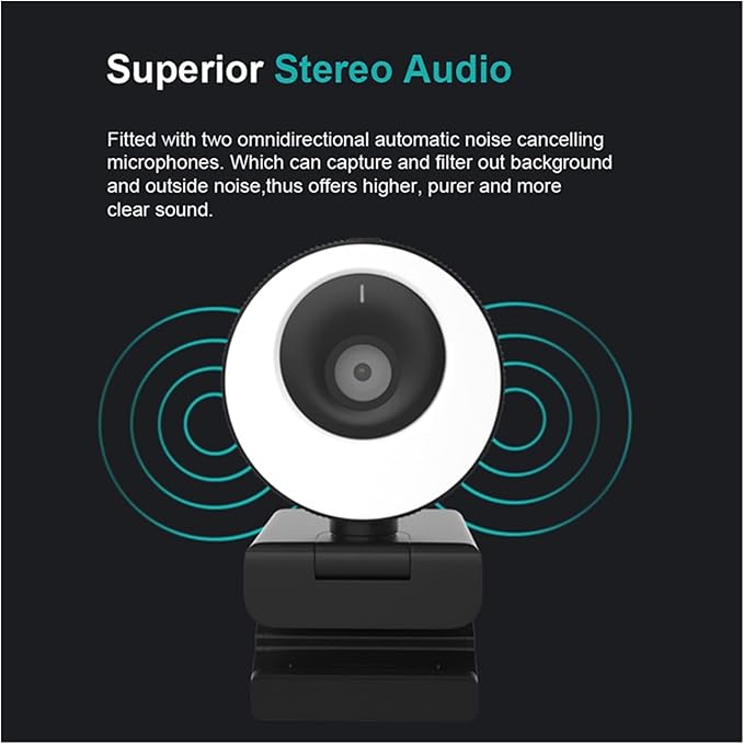 1080P Webcam 60FPS Autofocus HD Web Camera with Microphone Ring Light Web Cam for PC Computer Camera Ultra High Definition (Color : 60FPS with Tripod) (60FPS with Stand 3)
