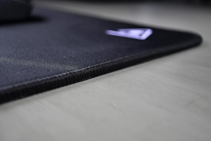 Mouse Pad with Wrist Support - Large (12.6 x 13 inches) Black Cloth Mousepad | Stitched Edges | Non-Slip Rubber Base | Ergonomic Foam Wrist Rest (Large)