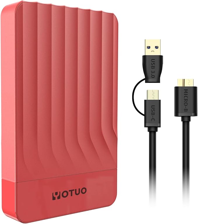Portable External Hard Drive Storage Expansion Mobile HDD USB 3.0 for PC Mac Desktop Laptop PS4 PS5 Xbox One X/S Xbox 360 Xbox Series X/S Office &amp Game (Red 500GB)