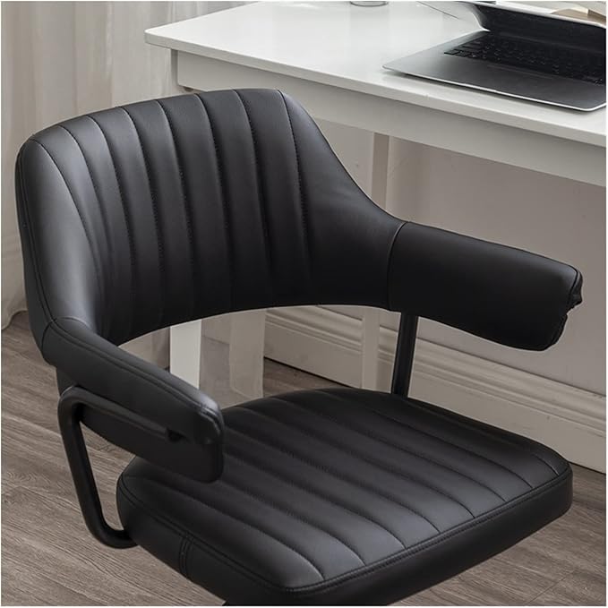 Adjustable Office Computer Chair with Armrest Simple Office Chair Home Comfortable Swivel Chair Breathable Student Dormitory Office Chair(Black)