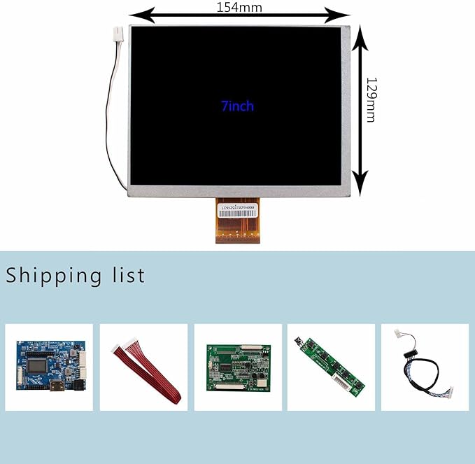 VSDISPLAY 7 7 inch 800×600 4:3 CLAA070MA0ACW LCD Screen TFT Monitor and LCD Controller Board 60 pin