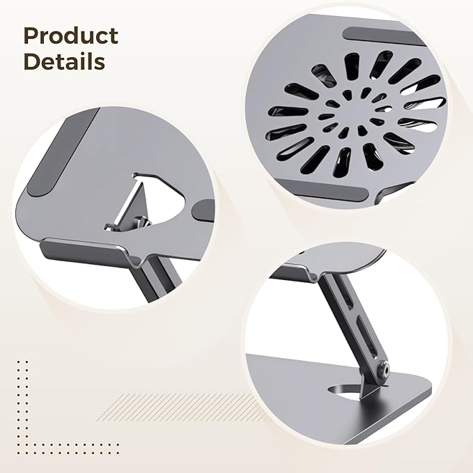 Laptop Cooling Stand with Fan Ergonomic Riser for Laptops and Tablets Carbon Steel Frame with USB Powered Cooler Non-Slip Base for 10–17 Inch Devices