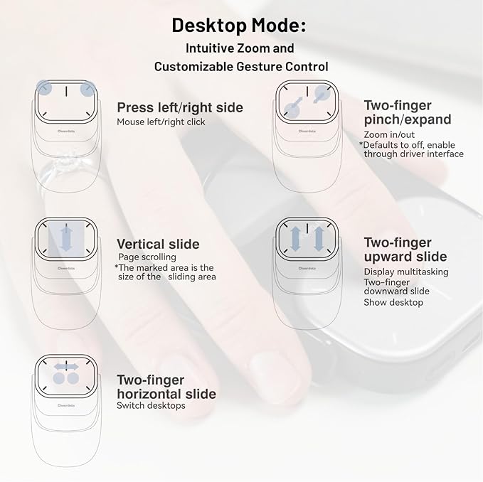 Cheerdots2 Bluetooth Detachable Air Mouse Touchpad Mouse with Voice Recording Presentation Clicker Wireless Presenter Presentation Remote with Laser Pointer for Mac Windows (Recording Silver)
