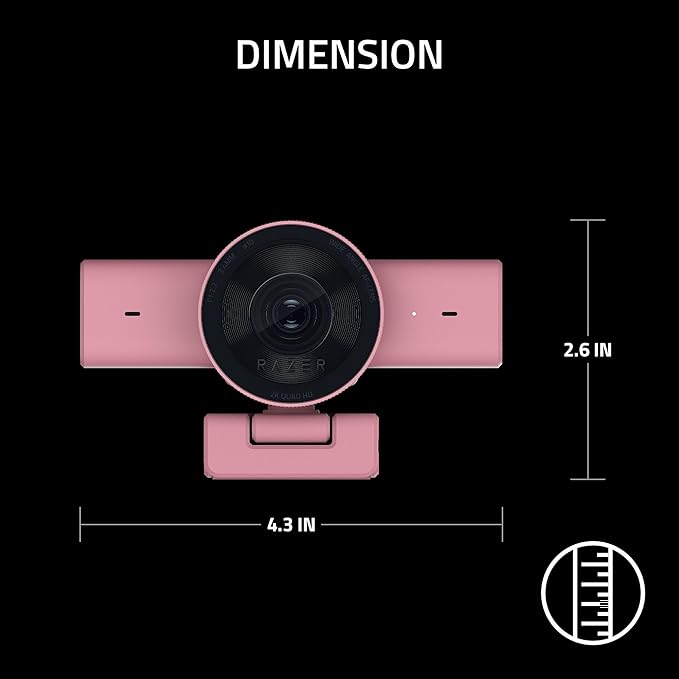 Razer Kiyo V2 X - 1080p30 Webcam for Content Creation and Streaming - Quartz Edition - FRML Packaging