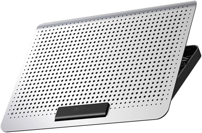 Multifunctional Aluminum Laptop Radiator Cooling Rack with Powerful Adjustable Fan Notebook Stand with Dual USB Ports Ergonomic Computer Holder for Heat Dissipation and Neck Relief