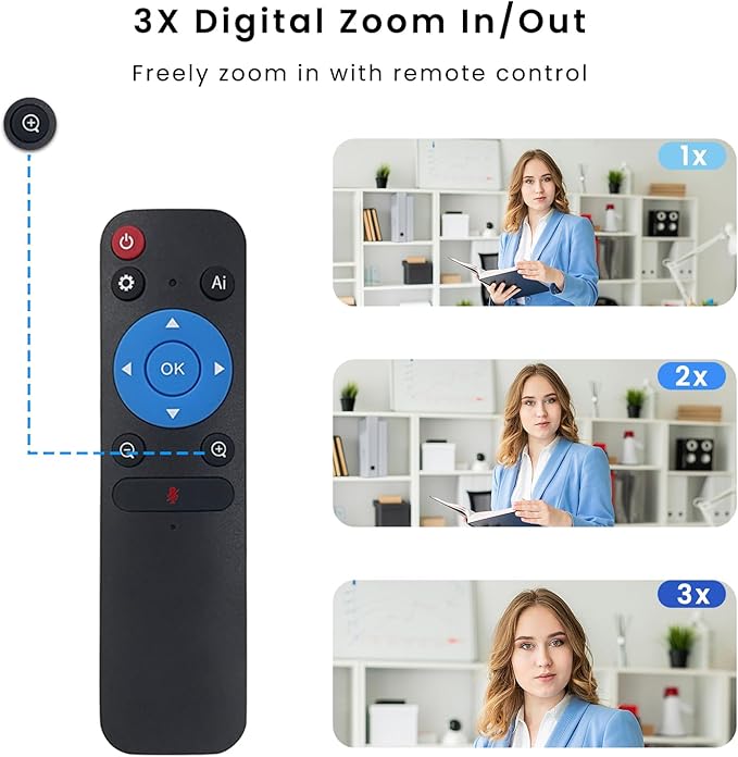 UltraCam L52 4K Webcam 1080P 60FPS 90° FOV AI Framing Remote Control Privacy Cover Noise-Canceling Mic