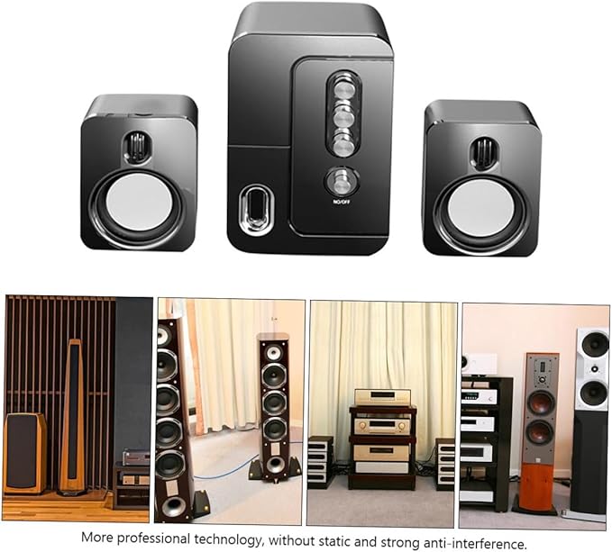 USB Computer Laptop Desktop Speaker 3D Surround Sound Portable Loudspeaker with Deep Bass Compact Black Speaker for Home and Office Use