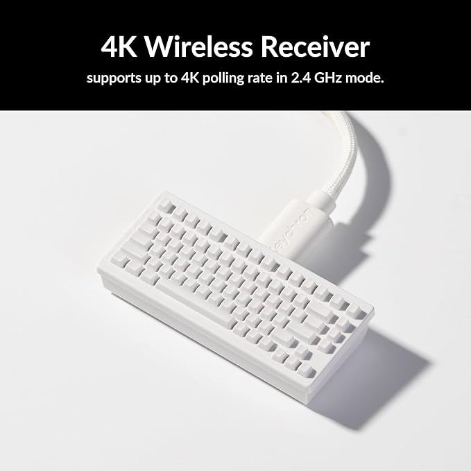 Keychron M3 Mini 4K Wireless Bluetooth 5.1/2.4 GHz/Wired Optical Mouse Ultra-Lightweight 55g Programmable PixArt 3395 Sensor with up to 26000 DPI/ 650 IPS for Windows Mac Linux - White