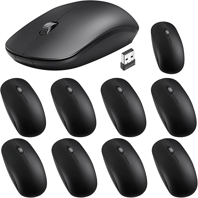 Kingdder 10 Pack Mouse for Laptop 2.4G Computer Mouse 1000 DPI Optical with USB Receiver Bulk Compatible with Windows PC Computer Laptop
