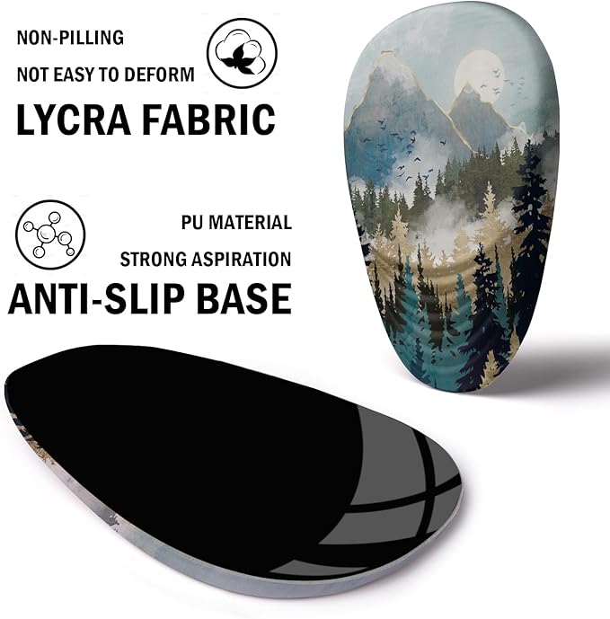 Ergonomic Mouse Pad with Wrist Rest Support Memory Foam &amp PU Forest Sunrise