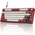RK ROYAL KLUDGE R75 Mechanical Keyboard Wired with Volume Knob 75% Keyboard Gasket Mounted RGB Backlit Creamy Keyboard with MDA Profile PBT Keycaps Hot Swappable Pre-lubed Linear Switch