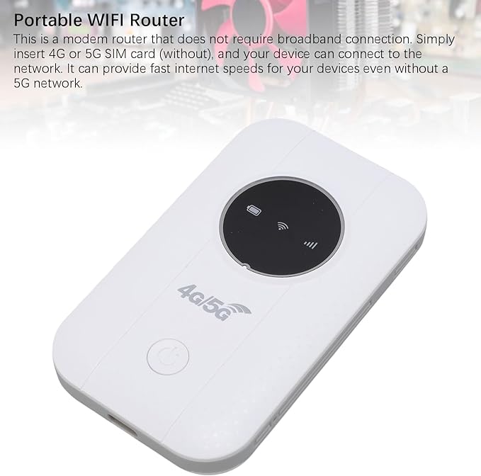 Portable WiFi Router with 4G LTE a Portable WiFi Hotspot with 300Mbps Transfer Rate USB C Power Supports B1/B3/B5/B40 for Camping/RV