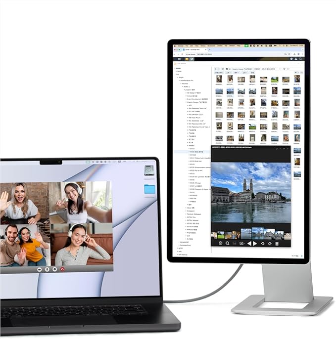 SOTSU FlipAction Elite 16 Portable Monitor | 4K | Super Compact | Pivot Rotate | 3840x2400 DCI P3 | 60Hz | 450 Nits | Full Metal CNC | Perfect Match for Mac and Windows (Silver)