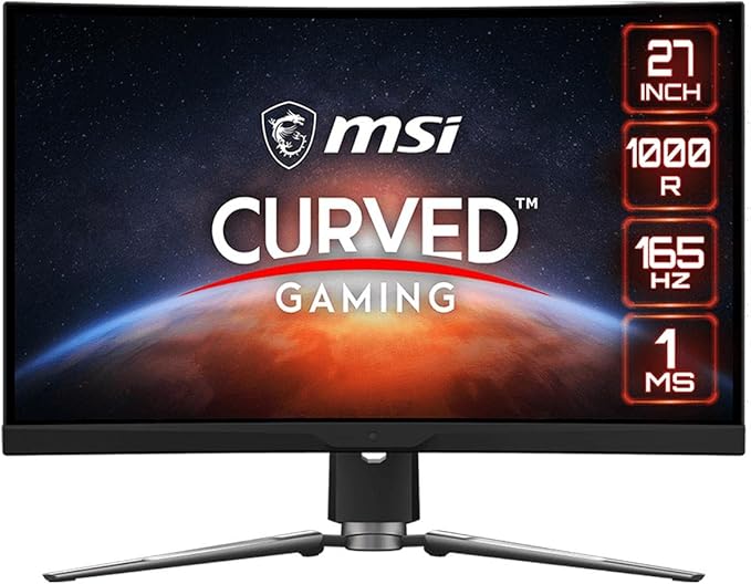 MSI MPG ARTYMIS 273CQR 27 Gaming Monitor 2560 x 1440 (QHD) VA 165Hz FreeSync Premium HDR 400 HDMI Displayport USB C Tilt Swivel Height Adjustable